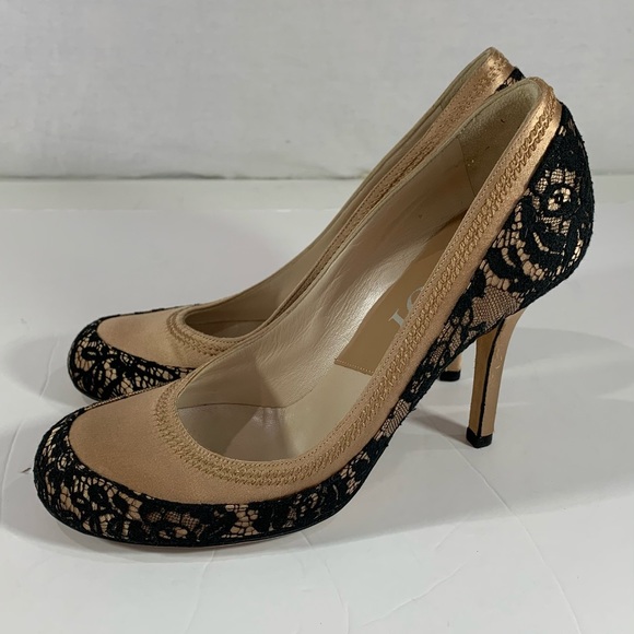 DIOR Tan Satin Lace Women's Pumps 37EU 7US - Picture 2 of 12